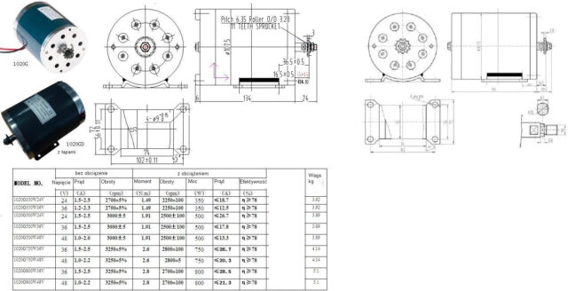 Elektrimootor 36V 800W 1020