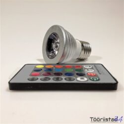 Pirn RGB LED 16 värvi - puldiga 3W
