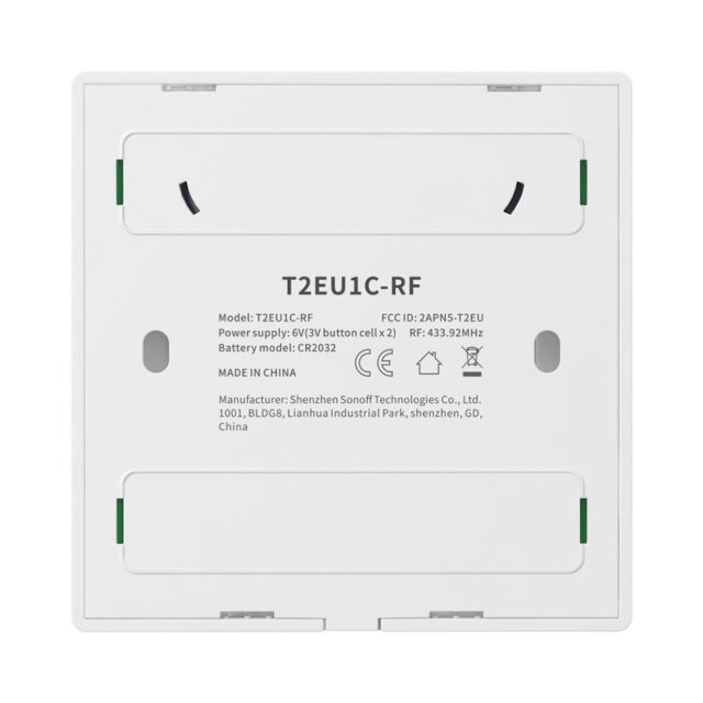 SONOFF T2EU1C-RF juhtmeta puutetundlik seinalüliti - Image 2