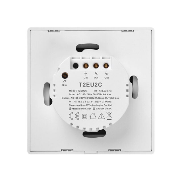SONOFF T2EU2C Wi-Fi + RF  puutetundlik seinalüliti - Image 5