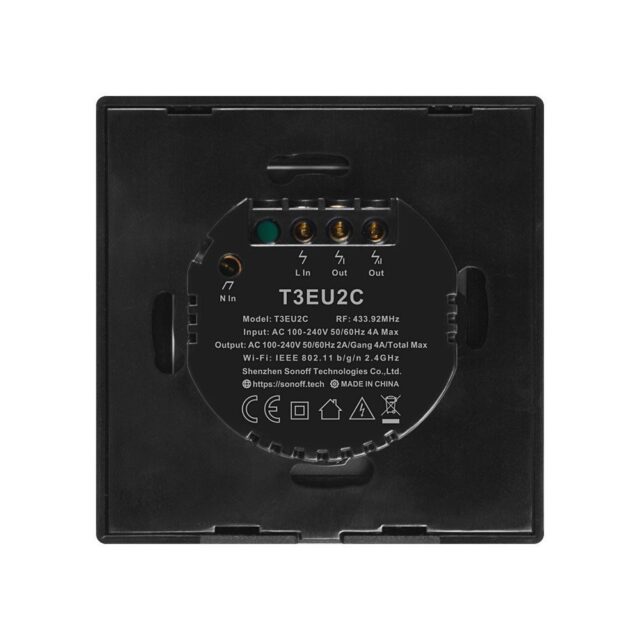 SONOFF T3EU2C Wi-Fi + RF  puutetundlik seinalüliti - Image 4