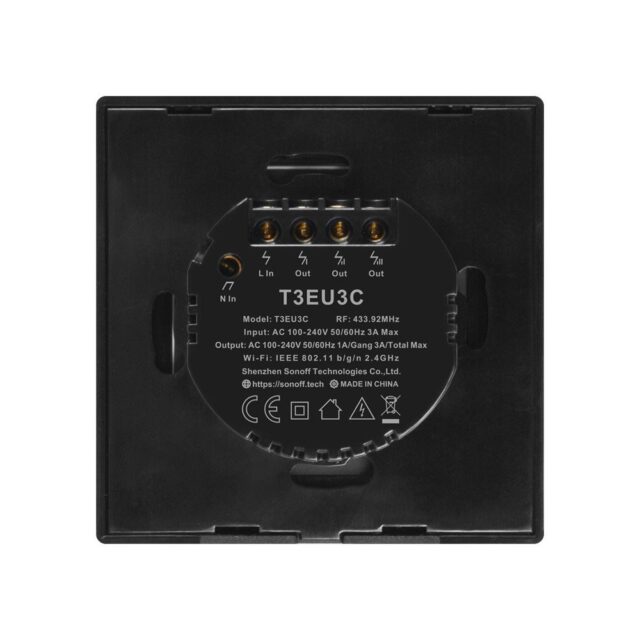 SONOFF T3EU3C Wi-Fi + RF  puutetundlik seinalüliti - Image 5