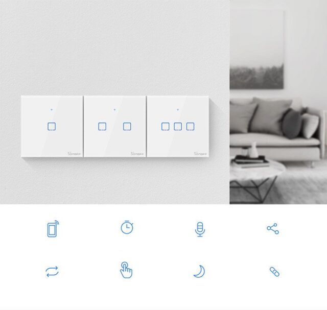 SONOFF T3EU3C Wi-Fi + RF  puutetundlik seinalüliti - Image 6