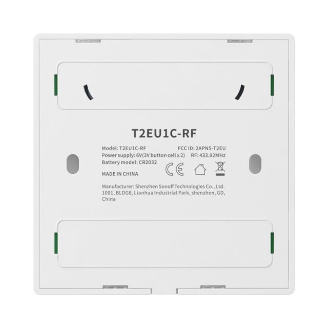 SONOFF T2EU2C-RF juhtmeta puutetundlik seinalüliti - Image 2