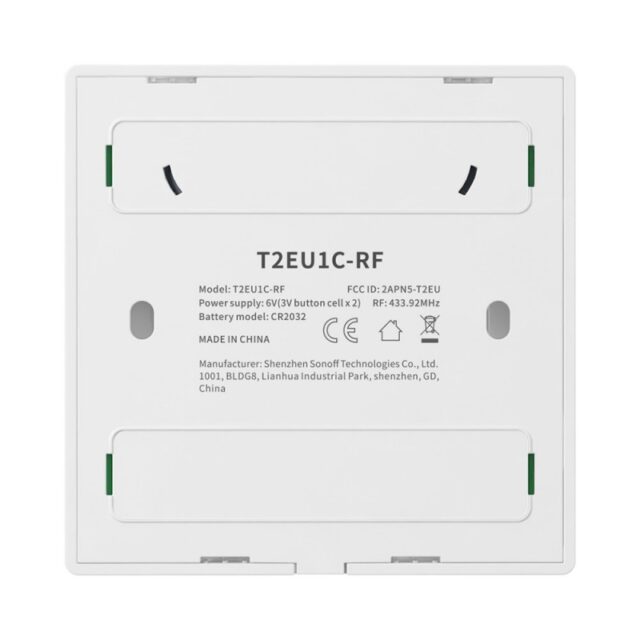 SONOFF T2EU RF 86 Type Wall Panel Sticky 433MHz Wireless RF Remote 2Gang M0802030010 2 – 2 – Tööriistad24