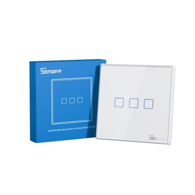 SONOFF T2EU RF 86 Type Wall Panel Sticky 433MHz Wireless RF Remote 3Gang M0802030011 3 – 3 – Tööriistad24