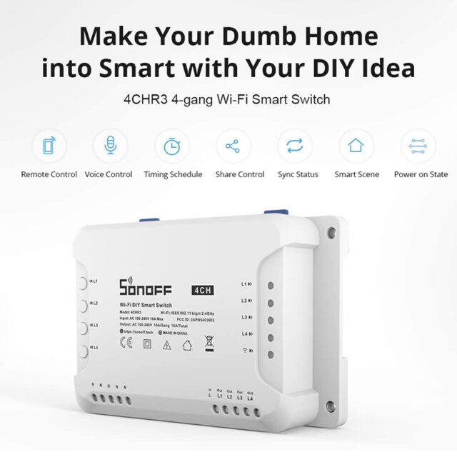SONOFF 4CHR3 4 kanali Wi-Fi juhtmevaba nutilüliti - Image 5