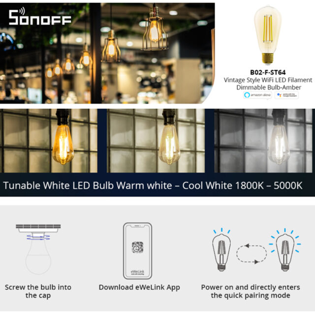 sonoff p B02 F ST64 nutikas lamp M0802040004 1 – 2 – Tööriistad24