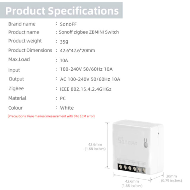 sonoff p ZBMini nutiluliti M0802010009 7 – 5 – Tööriistad24