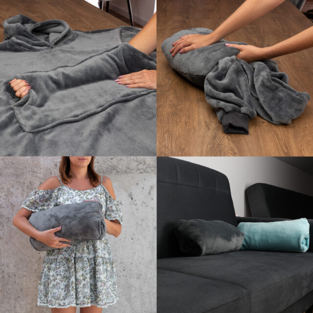Suur pusa, kapuutsiga tekk - hall - Image 2