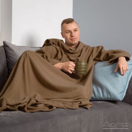Varukatega pleed, tekk, hommukumantel - Cappuccino