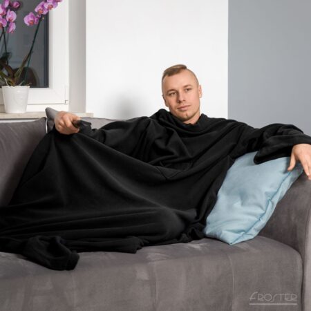Varukatega pleed, tekk, hommukumantel - must