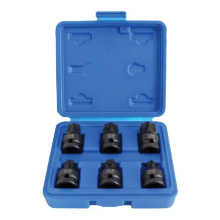 Torx löökpadrunite kompl. 6tk 1/2" T55-T60-T70-T80-T90-T100