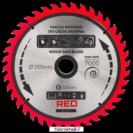 saeketaste komplekt 255 30mm hambad 24 40 60 80 102 RTZTWD0082 3 – 4 – Tööriistad24