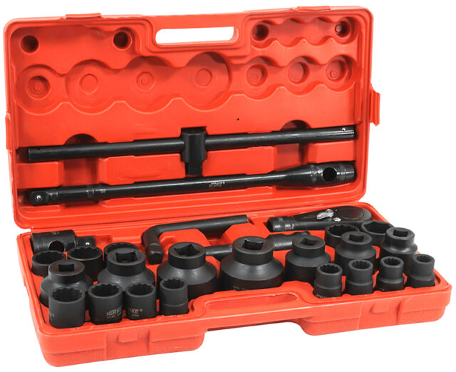 Suur löökpadruni komplekt 26-osaline 3/4" narrega 12-50mm
