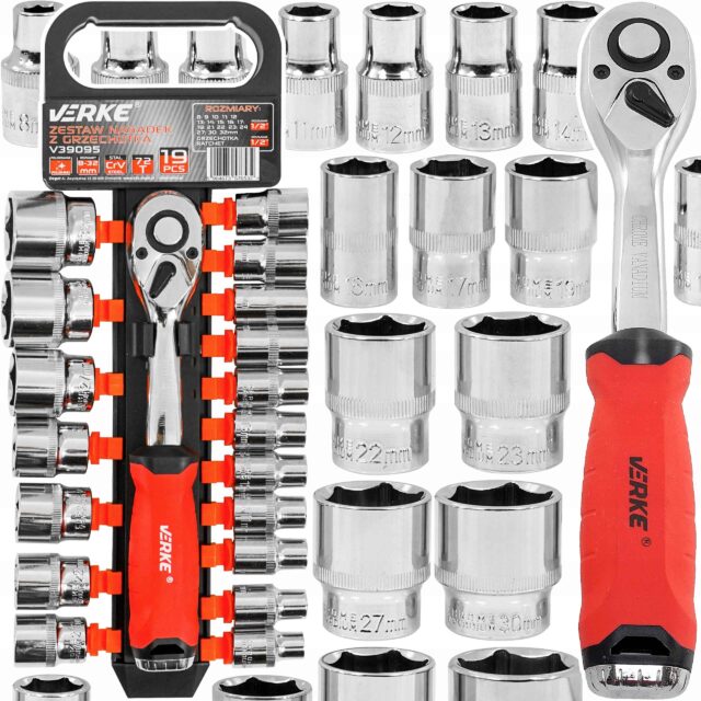 Padrunvõtmete komplekt narrega 1/2", 19 osa Verke - Image 2