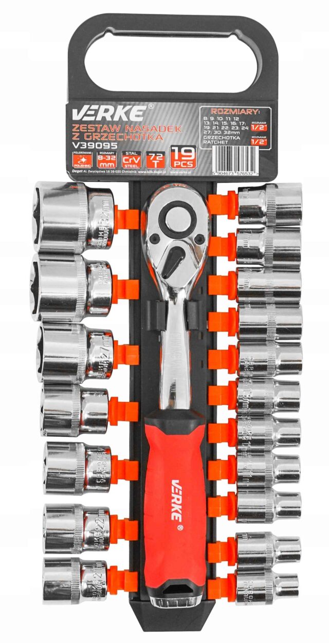 Padrunvõtmete komplekt narrega 1/2", 19 osa Verke - Image 3
