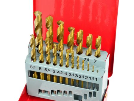 Puuride komplekt 19tk 1-10mm HSS TIN metallkarbis