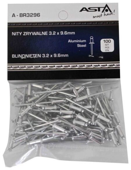 Alumiinium tõmbeneedid 3,2x9,6mm - 100 tk