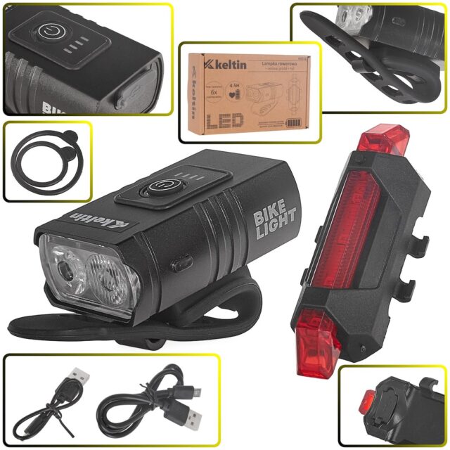 Veekindel IPX4 USB jalgrattatulede komplekt  800lm-120lm