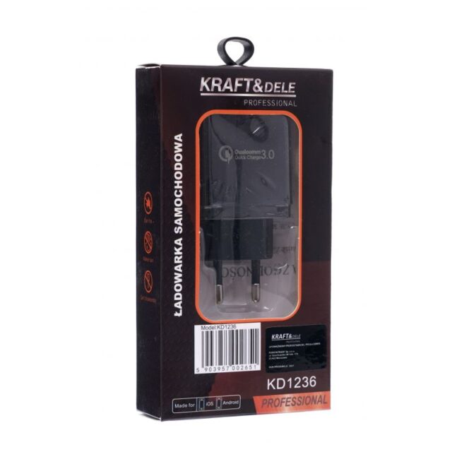 Võrk-USB laadija QUICK CHARGE 3.0 KD1236 - Image 2