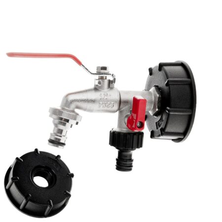 IBC komplekt: S60x6 adapter, 1/2" kraan 2xGZ 3/4"