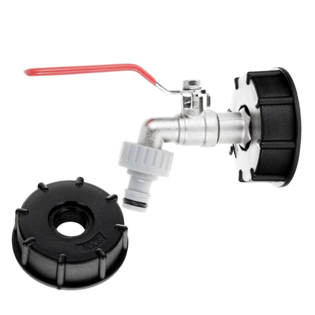 IBC komplekt: S60x6 adapter, 1/2" kraan GZ 3/4", kiirliide