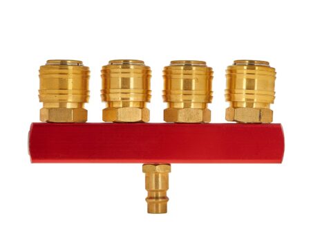 Nelja väljundiga messingist suruõhujaotur 1/4" - nelja vljundiga messingist suruhujaotur 14 t00297 2