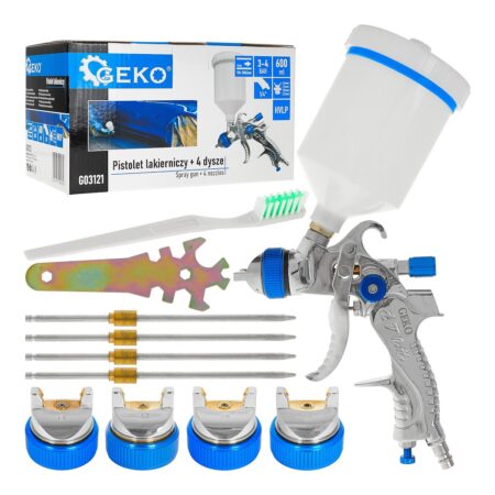 Värvipüstol HVLP + 4 düüsi (1.4 / 1.7 / 2.0 / 2.5)