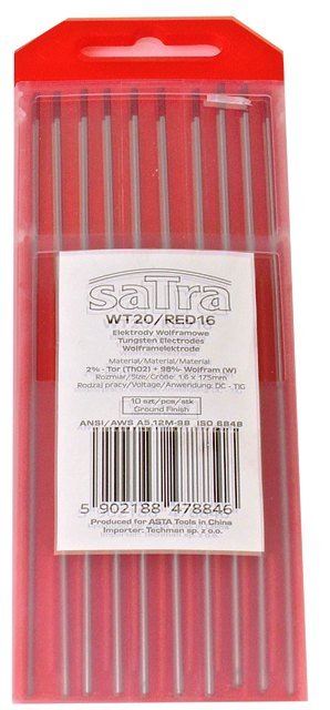 TIG keevituselektrood, volfram 2% tooriumiga (punane) 1tk